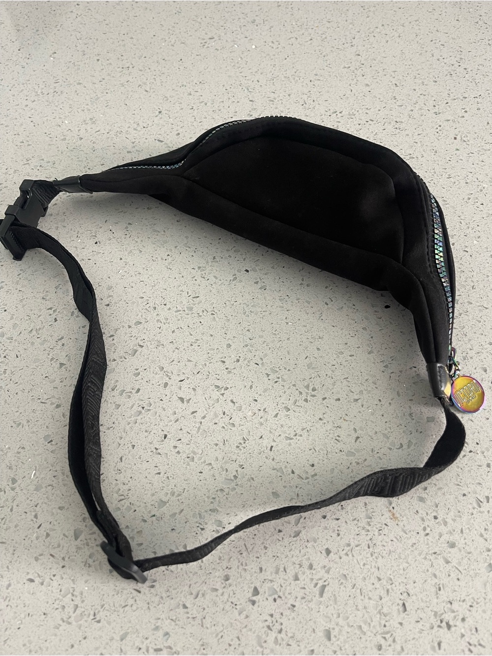 Victoria's Secret Sport Black Holographic Logo Waist Bag - Picture 2 of 4